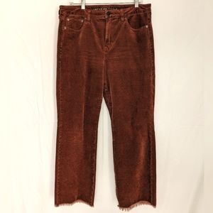 American Eagle Hi-rise Crop Flat Corduroys, size 14